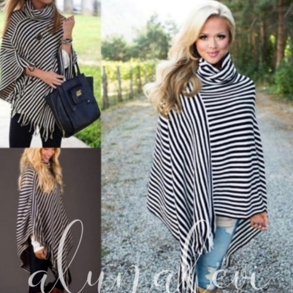 Striped Poncho - Picture 3 of 3